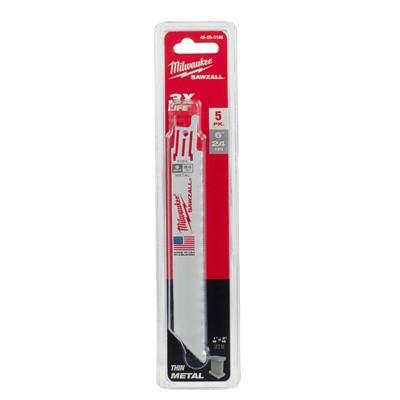 SAWZALL BL 24T 6LG METAL THIN KERF 5PK